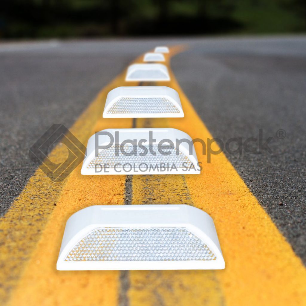 Tacha Reflectiva Bidireccional Blanca