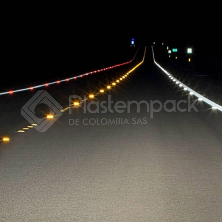 Tacha Reflectiva Bidireccional Con Espigo Blanca/ Blanca roja
