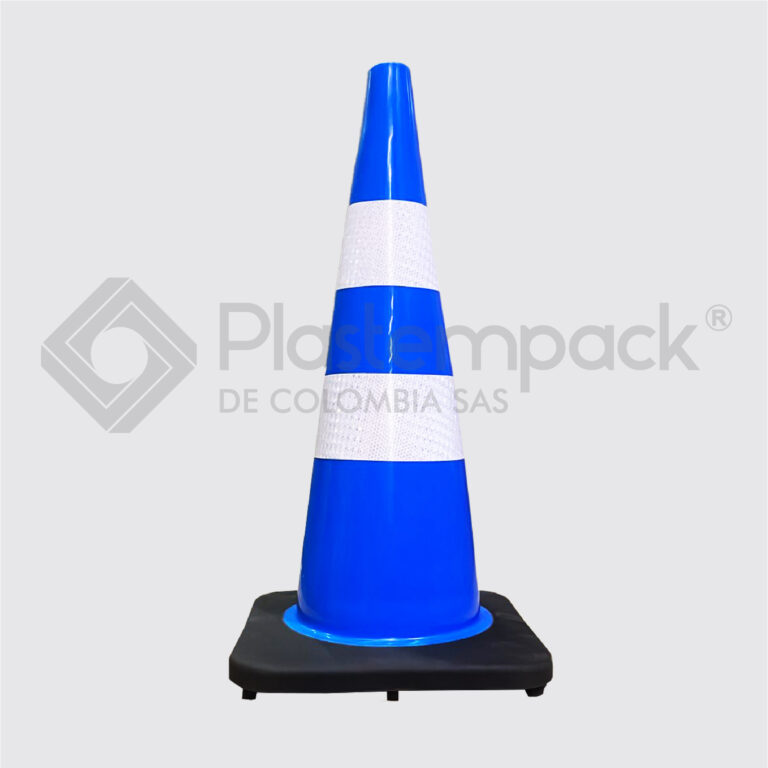 Cono Azul 70 CM Base Negra